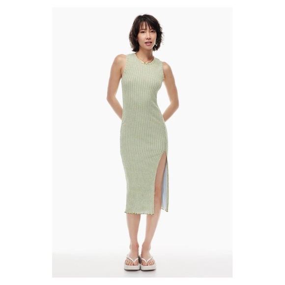 Aritzia Dresses & Skirts - 🏷️ SOLD • WILFRED • Verona Seersucker Midi Dress in Hayward Htw Bl/Scin Gr • M
